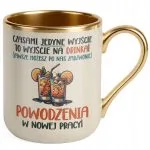 Kubek Premium Złoty Ecru Pożeganie Odejście z Pracy Prezent Upominek