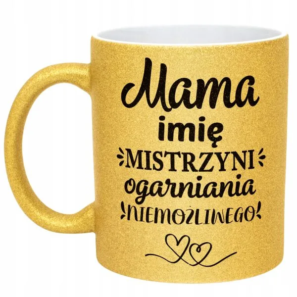 Złoty kubek brokatowy Personalizowany Dzień Matki Dla Mamy Prezent