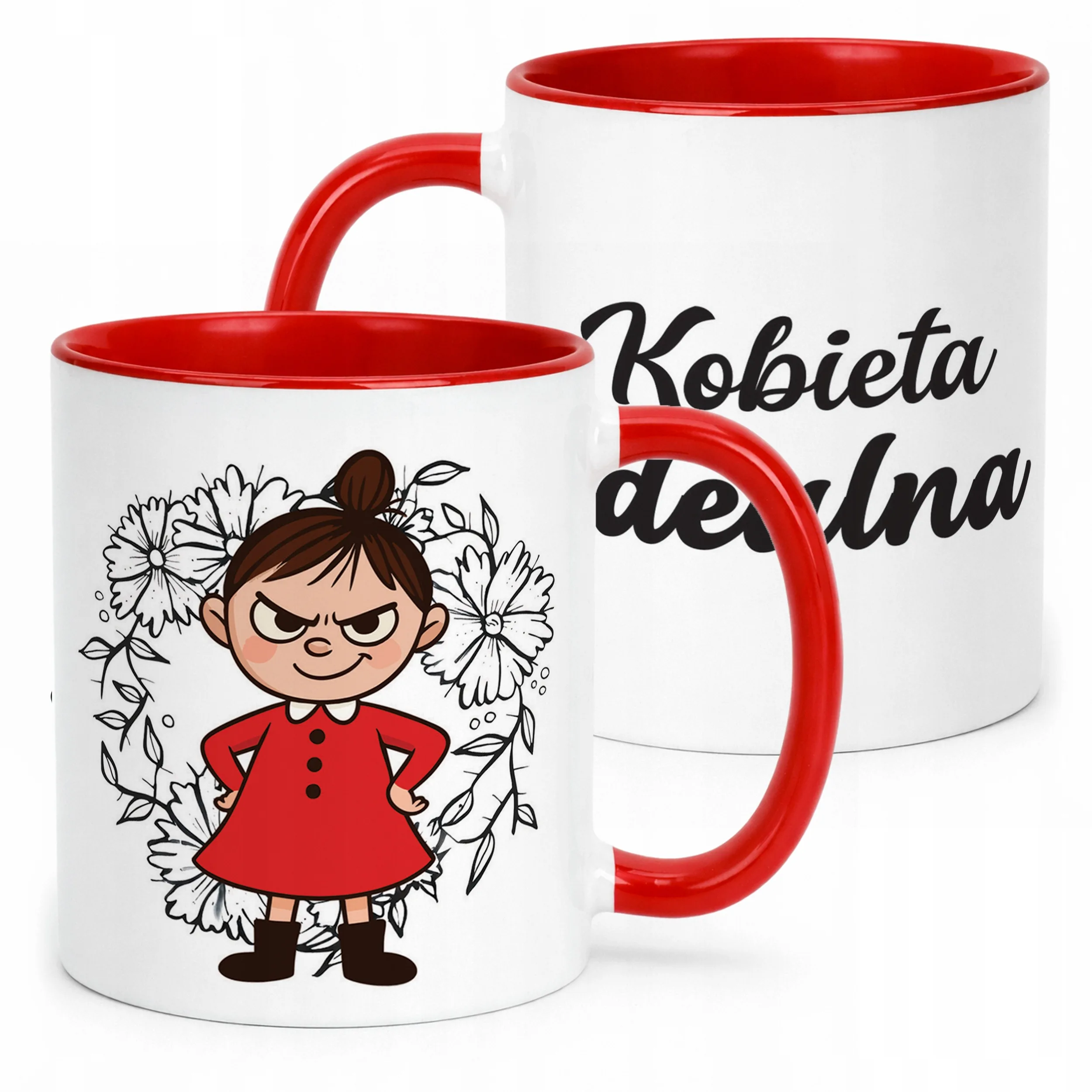 Kubek Czerwony Dzień Kobiet Dla Kobiety Dziewczyny Prezent Upominek