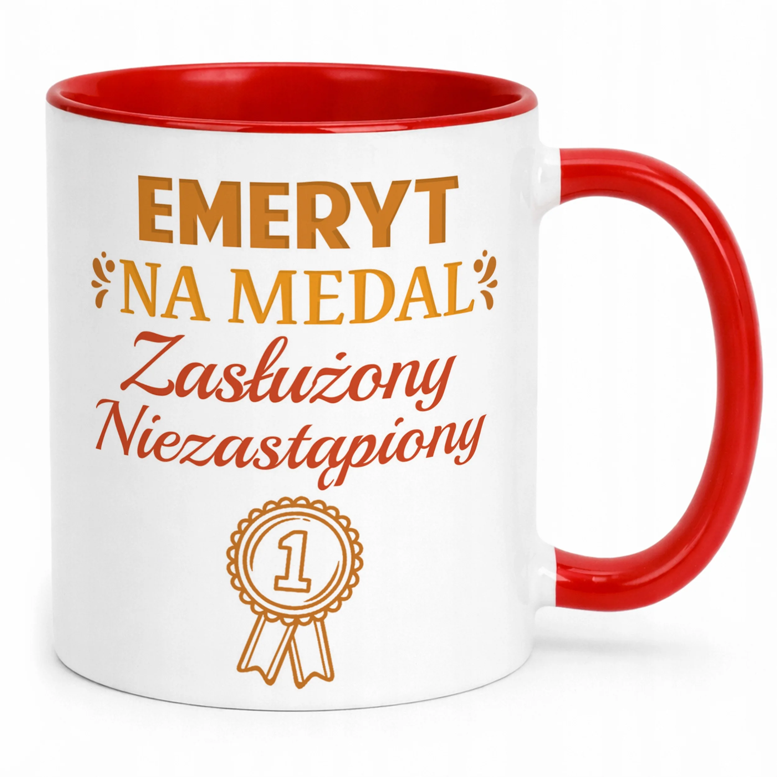 Kubek Czerwony z okazji Emerytury Dla Emeryta Prezent Upominek