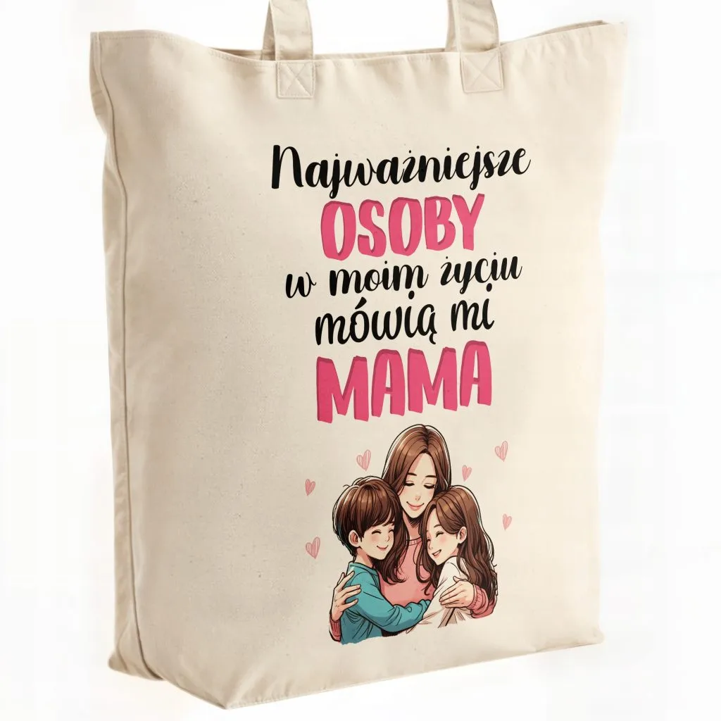 Torba bawełniana premium na zakupy Dzień Matki Prezent Mówią Mi Mama