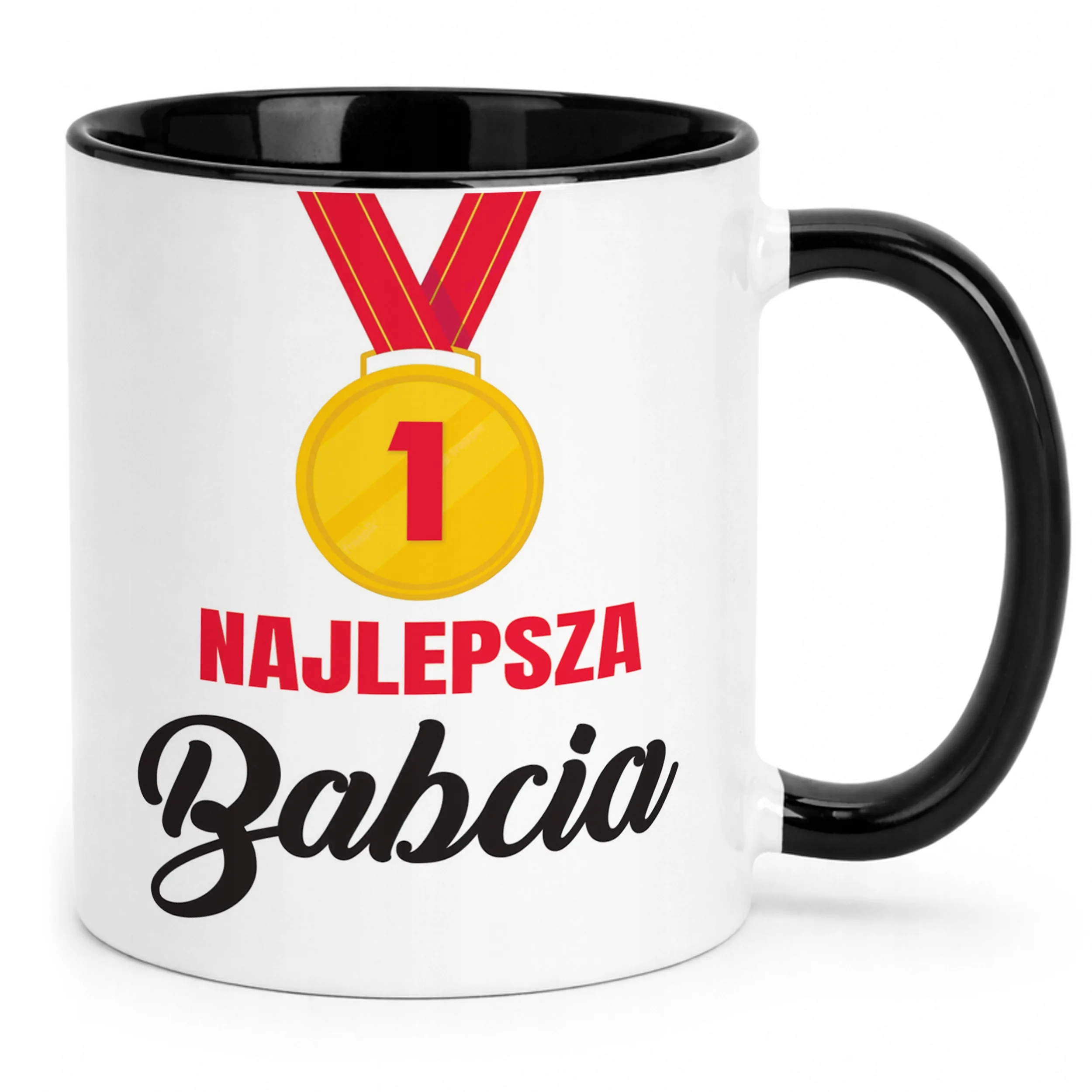 Kubek Czarny Dzień Babci Najlepsza Babcia Prezent Upominek