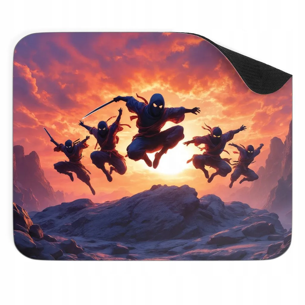 Podkładka pod mysz 22×18 cm Zachód Słońca Ninja Walka