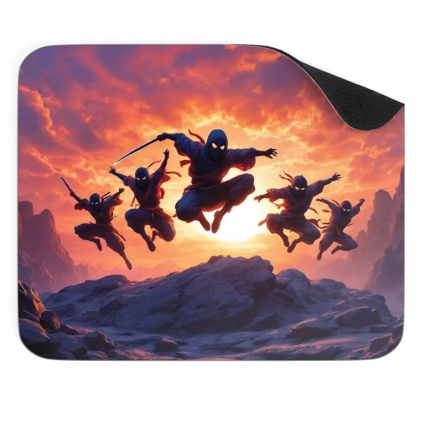 Podkładka pod mysz 22x18 cm Zachód Słońca Ninja Walka