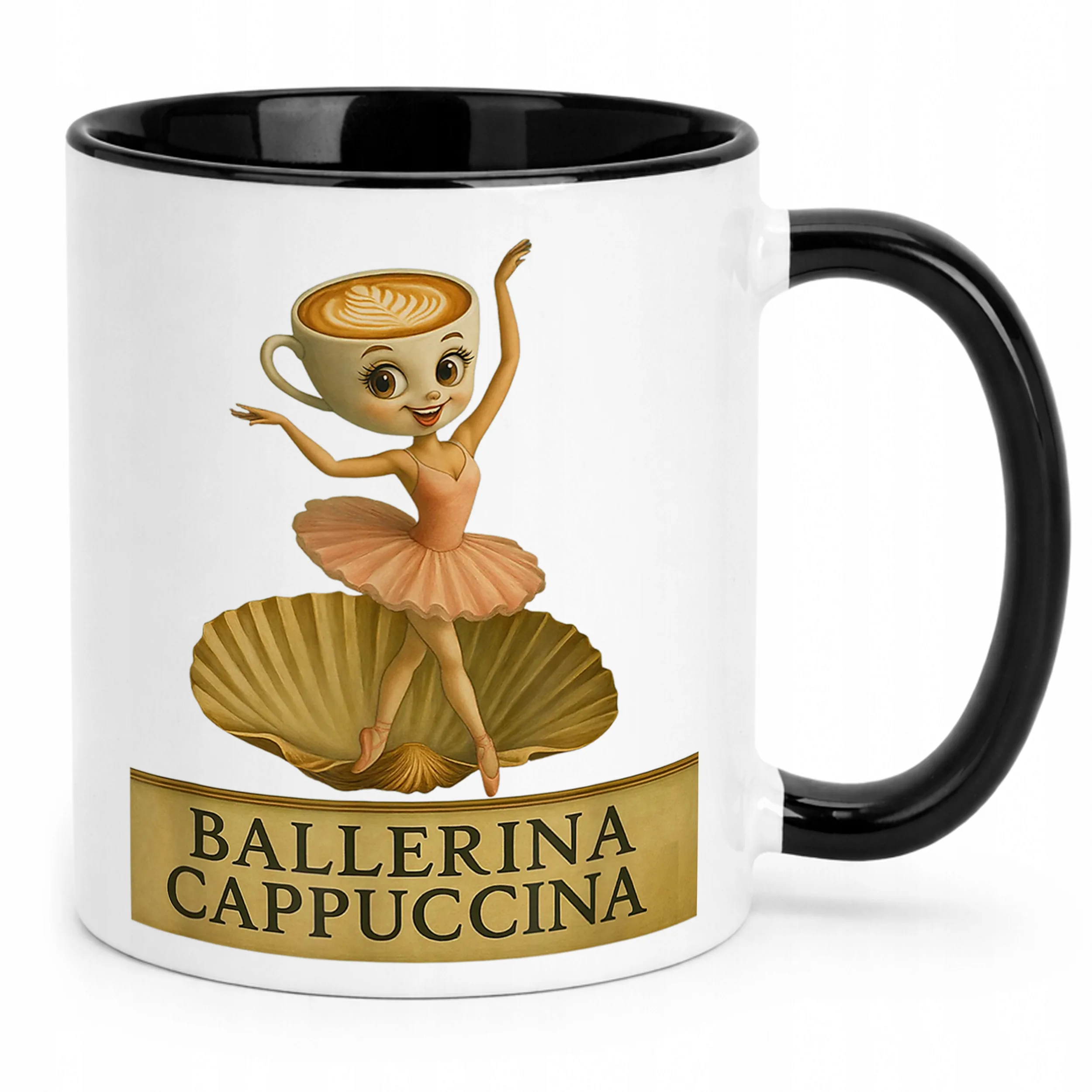 Kubek Czarny Ballerina Cappuccina viral tiktok mem