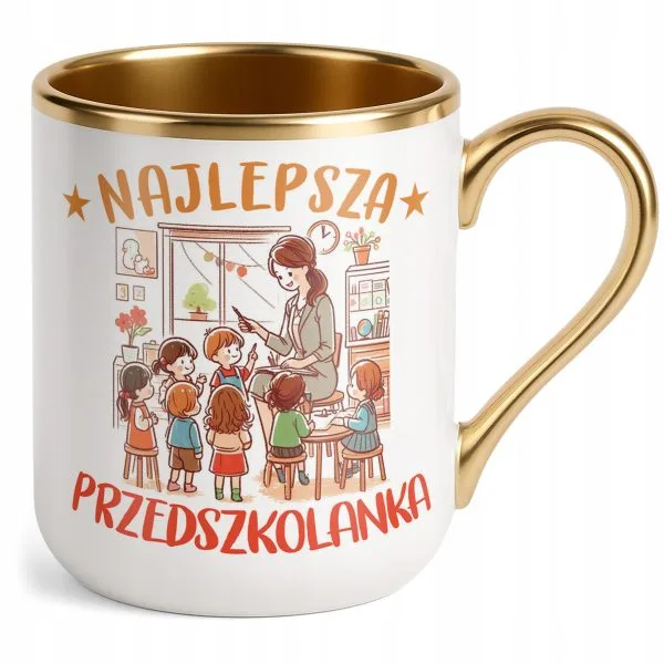 Kubek Premium Złoty Dzień Nauczyciela Dla Przedszkolanki Prezent