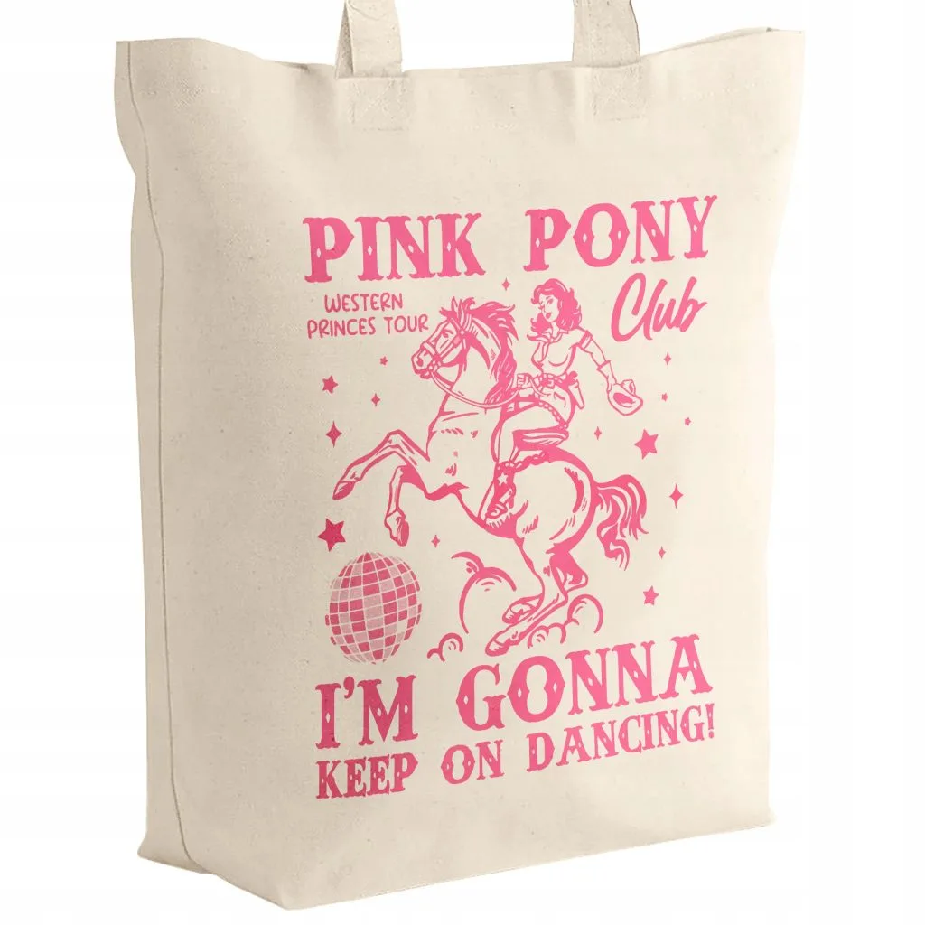 Torba bawełniana z dnem na zakupy 42×38 Chappell Roan Pink Pony Club