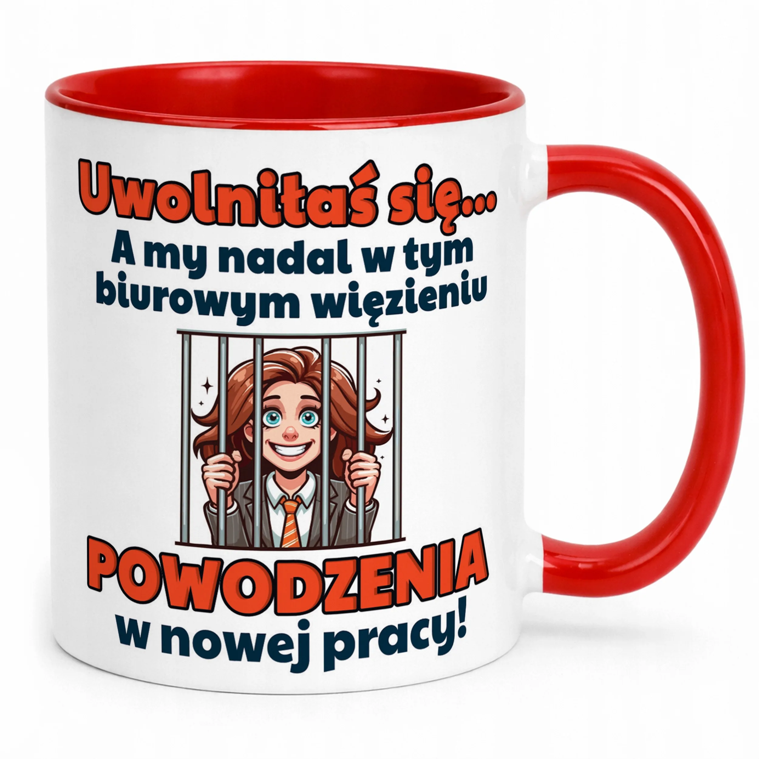 Kubek Czerwony Pożeganie Odejście z Pracy Dla Koleżanki Prezent