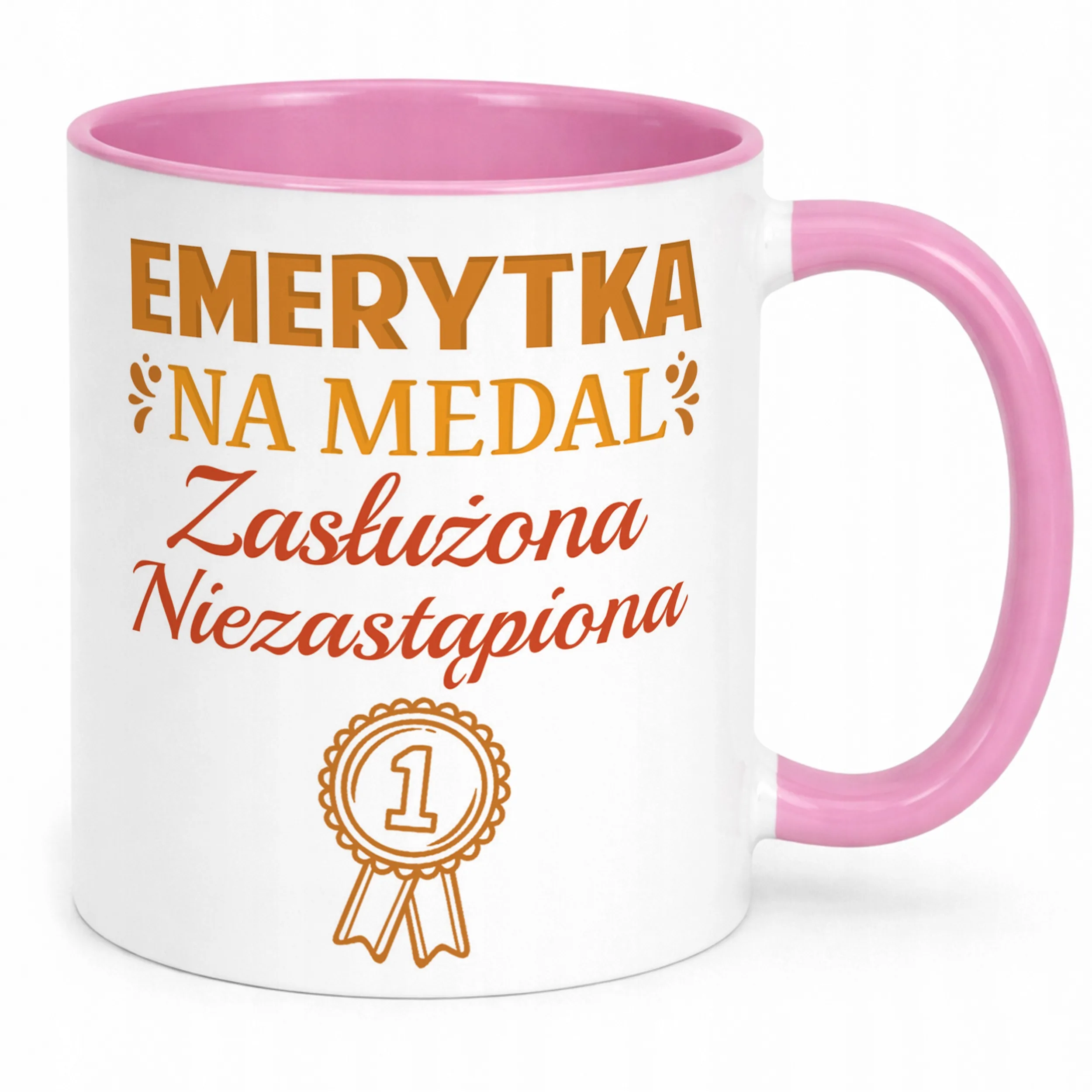 Kubek Różowy z okazji Emerytury Dla Emerytki Prezent Upominek