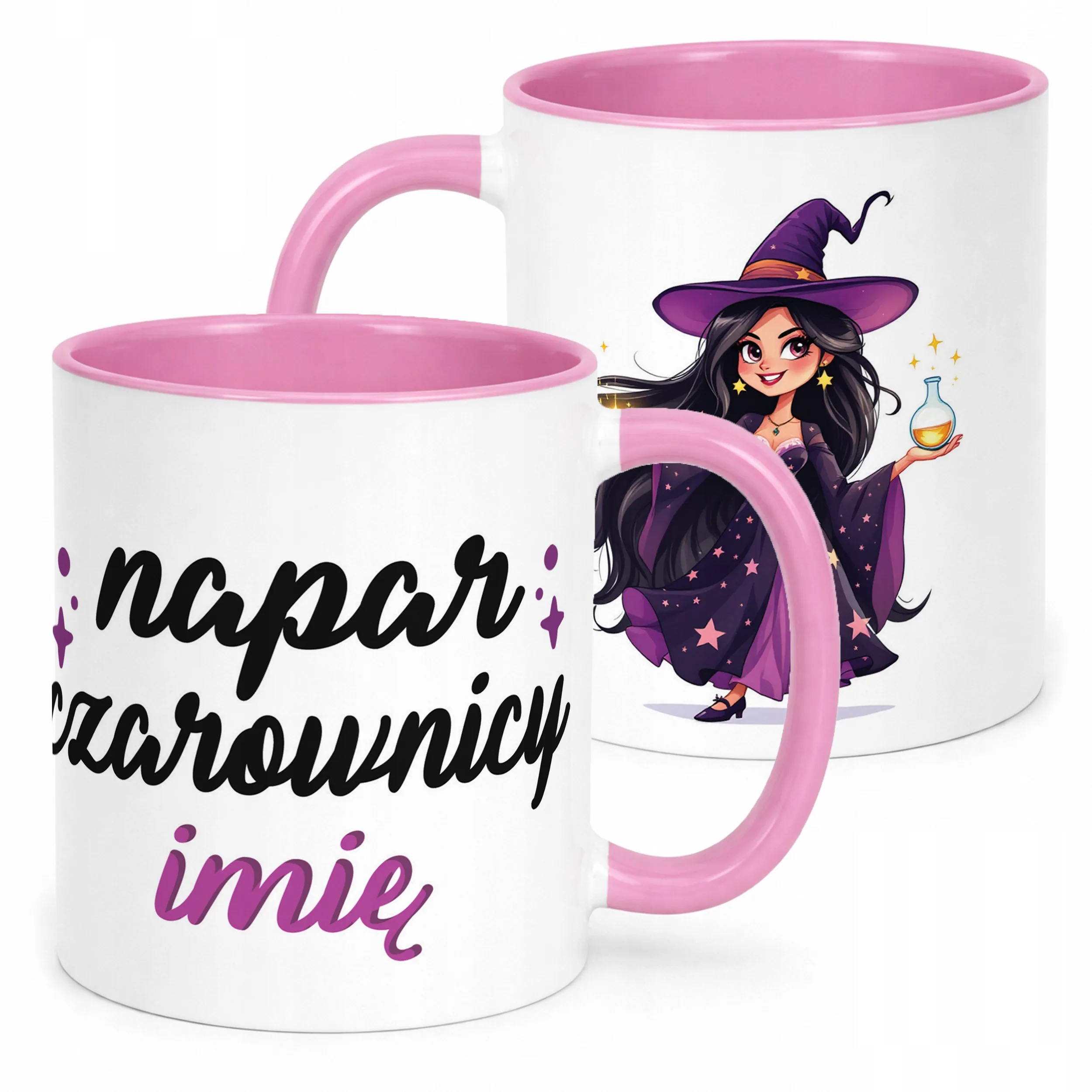 Kubek Różowy Personalizowany Jesienny Napar Wiedźmy Prezent Upominek