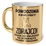 Kubek Złoty ceramiczny 330 ml Na Odejście Z Pracy Prezent Pożegnanie
