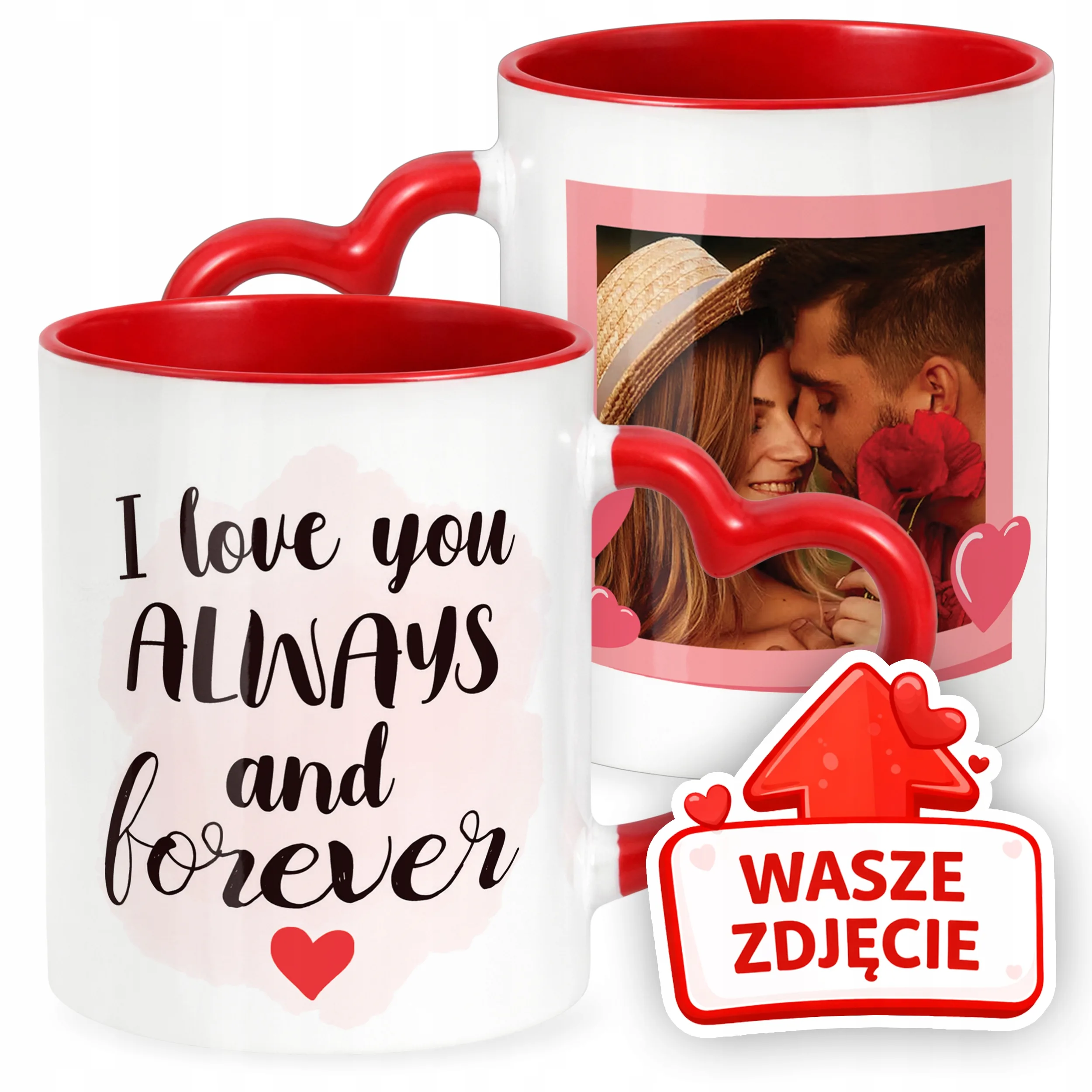 Kubek Walentynkowy Z Własnym Zdjęciem Serce Walentynki Prezent Upominek