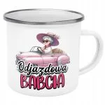Emaliowany Kubek Garnuszek 300 ml Dzień Babci Prezent Odjazdowa Babcia