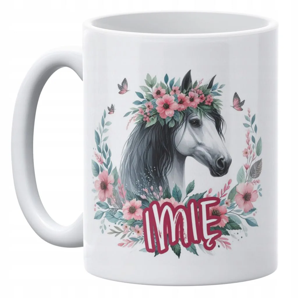 Kubek ceramiczny personalizowany 330 ml Z Koniem Koń Na Prezent Dla Dzieci
