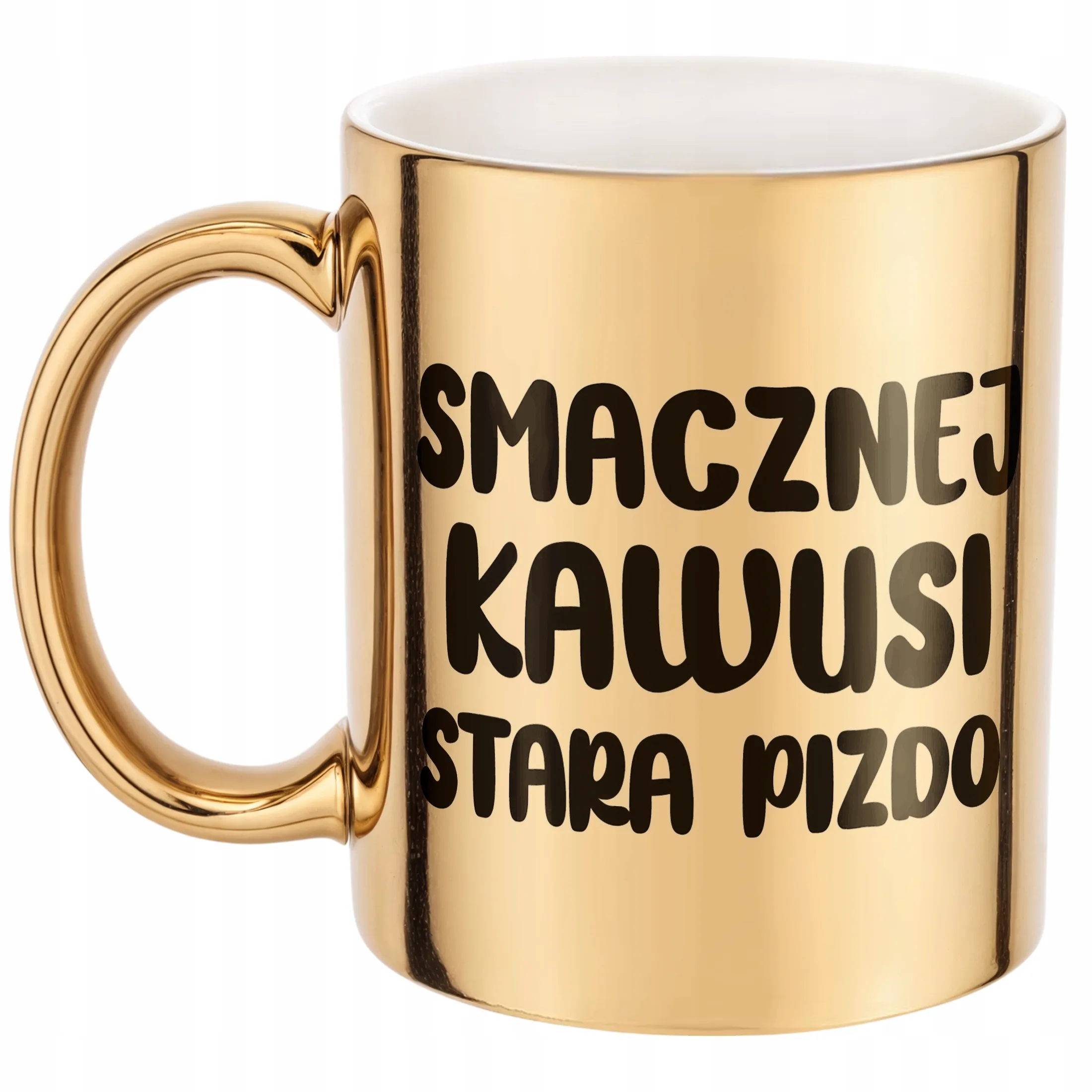 Złoty Kubek Smacznej Kawusi Stara Piz*o Śmieszny Zabawny Prezent