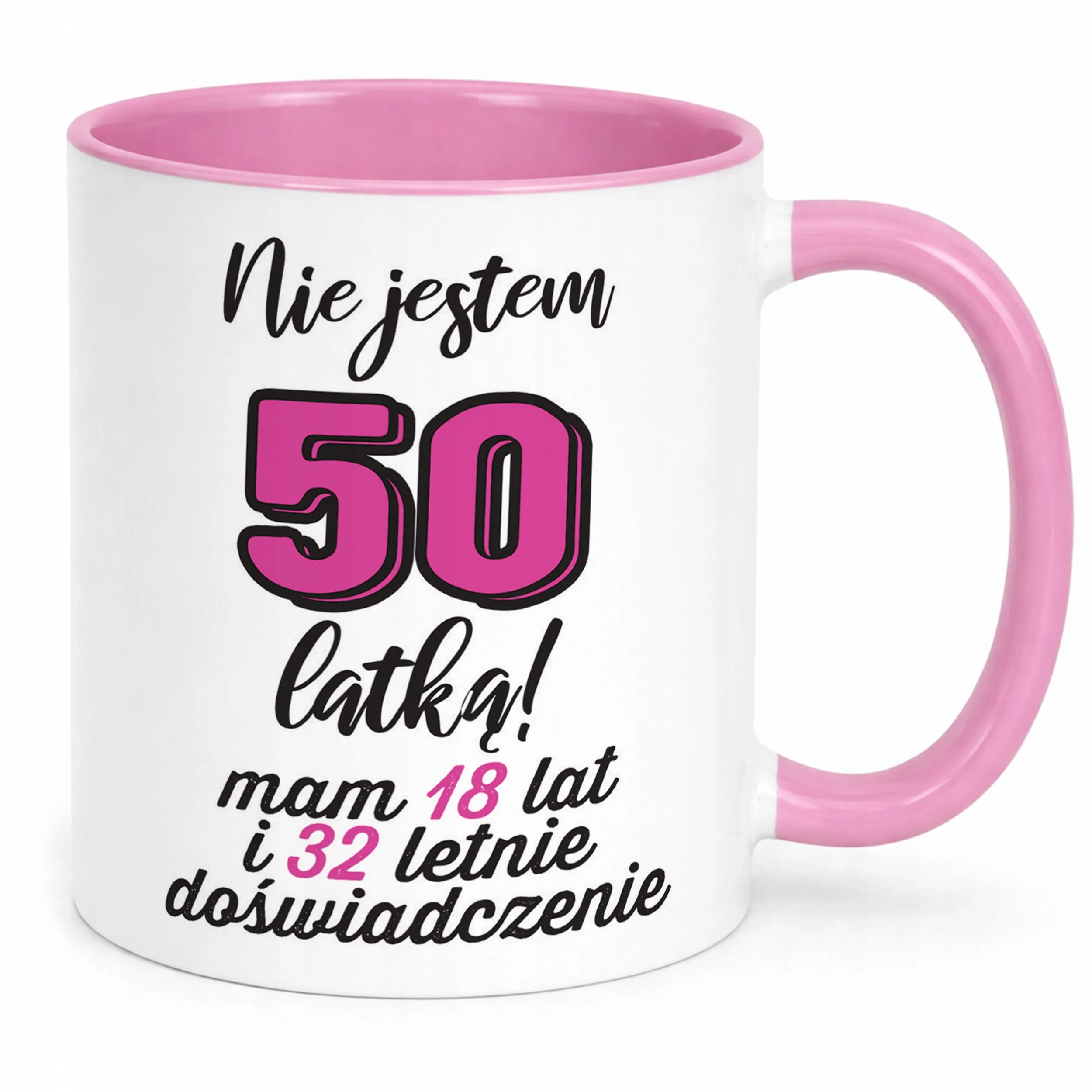 Kubek Różowy Nie Jestem 50 Urodziny Dla Kobiety Prezent Upominek