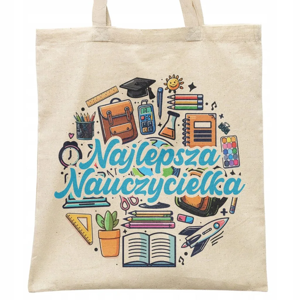 Torba bawełniana Dzień Nauczyciela Najlepsza Nauczycielka Prezent Upominek