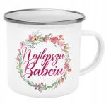 Emaliowany Kubek Garnuszek 300 ml Dzień Babci Prezent Najlepsza Babcia