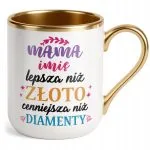 Kubek Premium Złoty Personalizowany Dzień Matki Dla Mamy Prezent Upominek