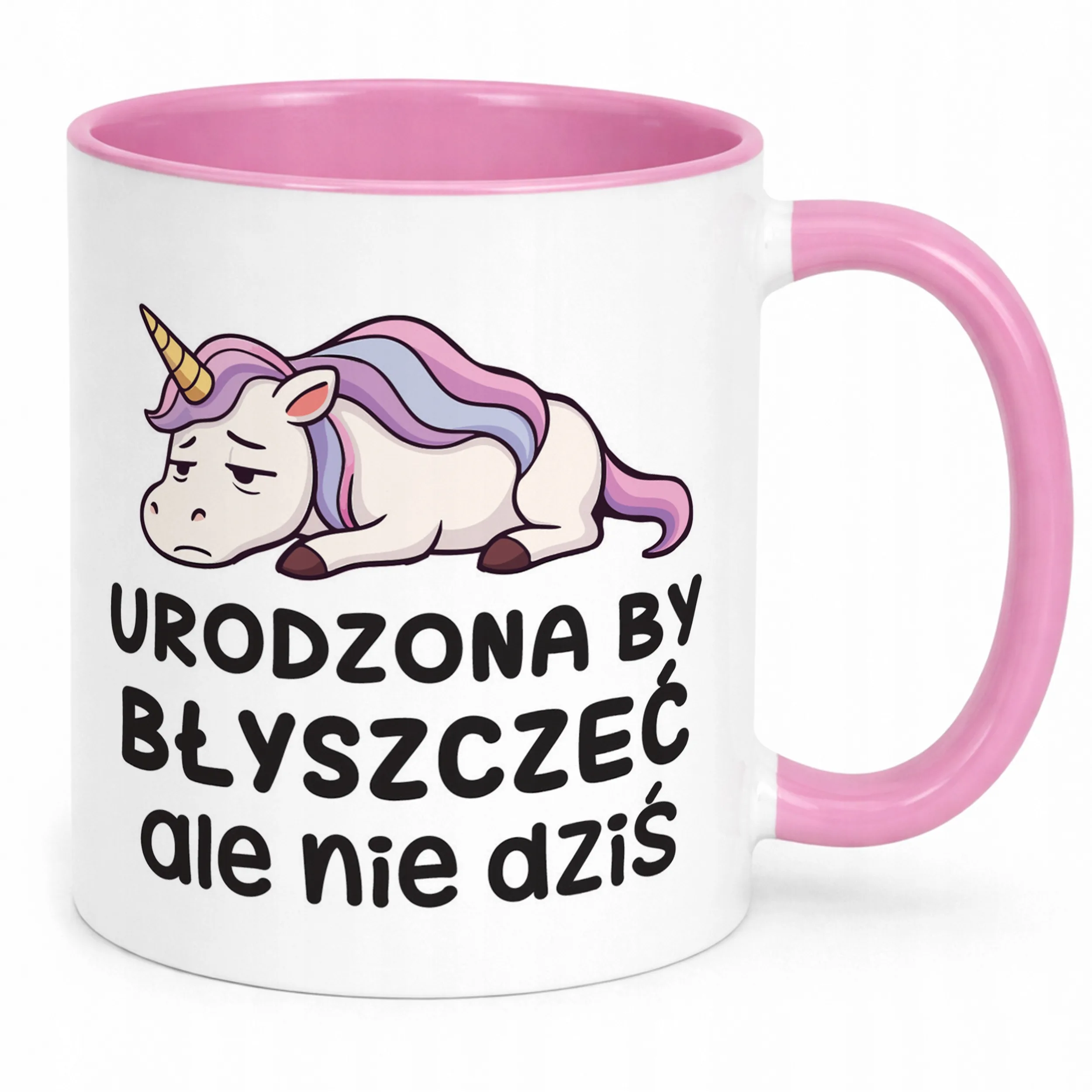 Kubek Różowy Urodzona By Byszczeć Śmieszny Zabawny Prezent