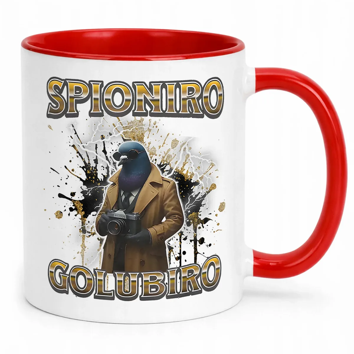 Kubek ceramiczny Spioniero Golubino viral tiktok mem