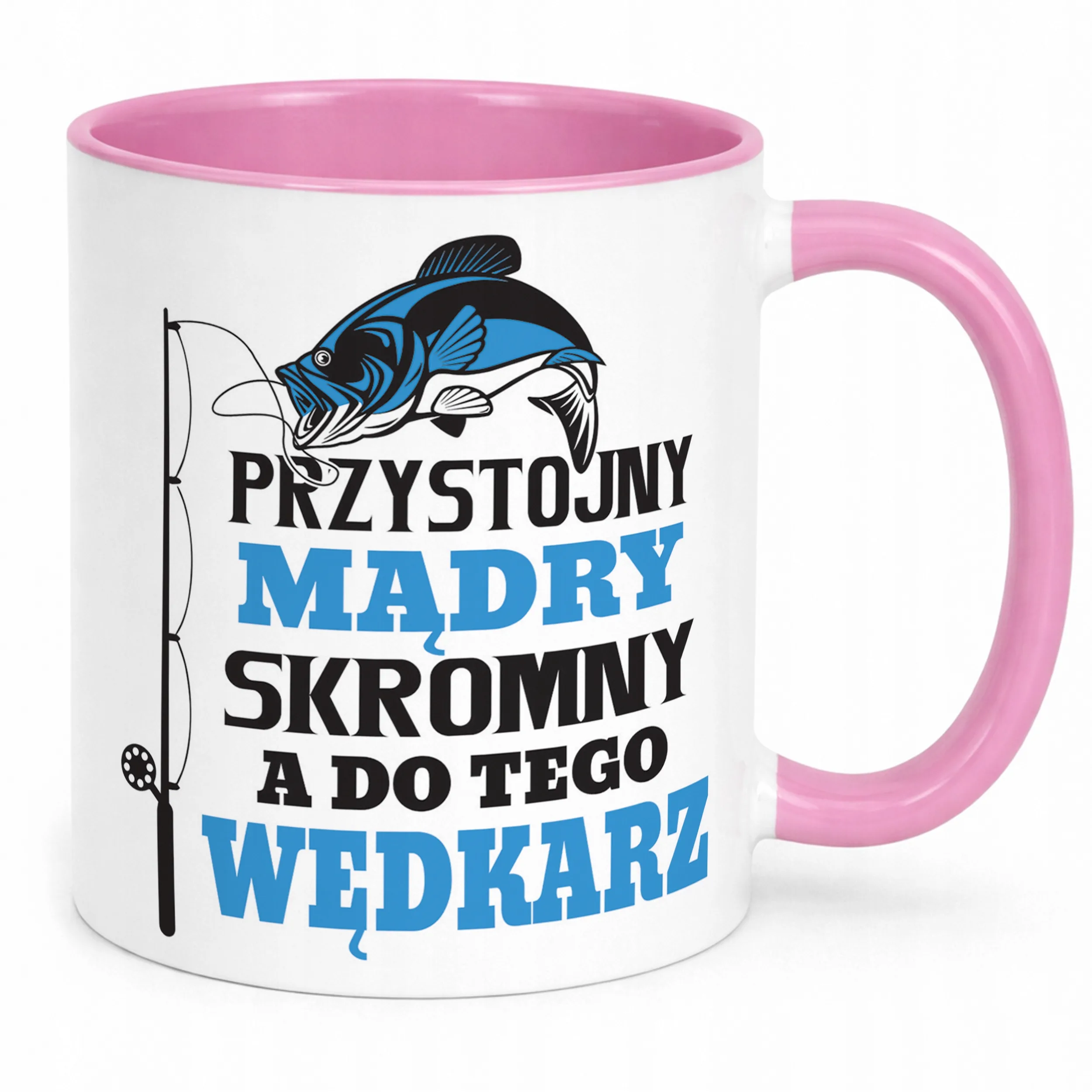 Kubek Różowy Dla Wędkarza Ryby Wędkowanie Prezent Upominek
