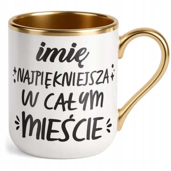 Kubek Premium Złoty Personalizowany Dzień Kobiet Zabawny Prezent Upominek