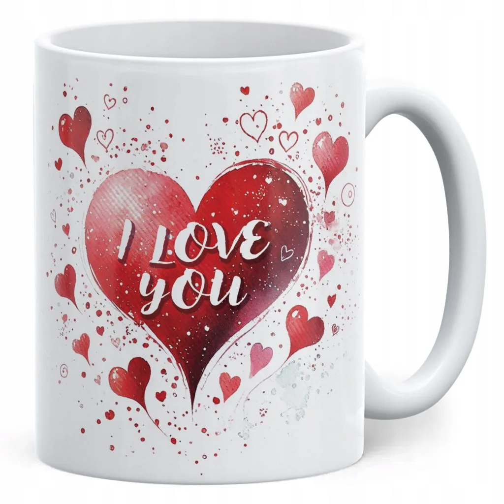 Kubek walentynkowy na Walentynki I Love You Serce Miłość Prezent Upominek