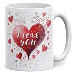 Kubek walentynkowy na Walentynki I Love You Serce Miłość Prezent Upominek