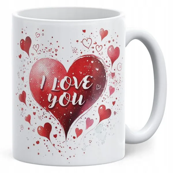 Kubek walentynkowy na Walentynki I Love You Serce Miłość Prezent Upominek