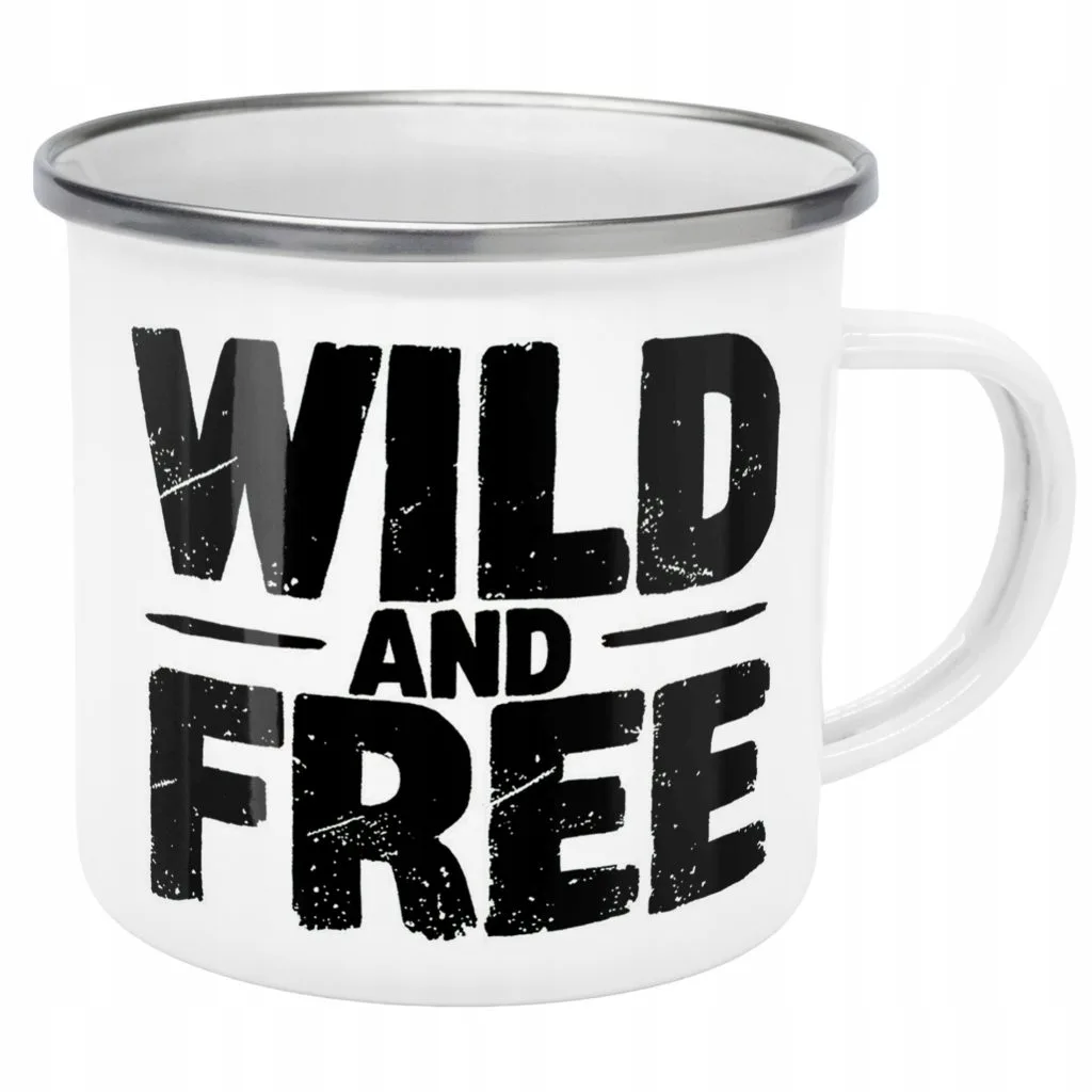 Emaliowany Kubek Garnuszek Wild And Free Prezent Upominek