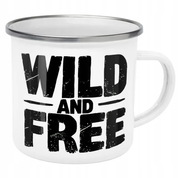 Emaliowany Kubek Garnuszek Wild And Free Prezent Upominek