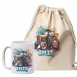 Zestaw personalizowany plecak bawełniany + kubek Traktor Rolnik Dla Fanów