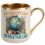 Kubek Premium Złoty Ecru Dzień Nauczyciela Dla Nauczycielki Prezent