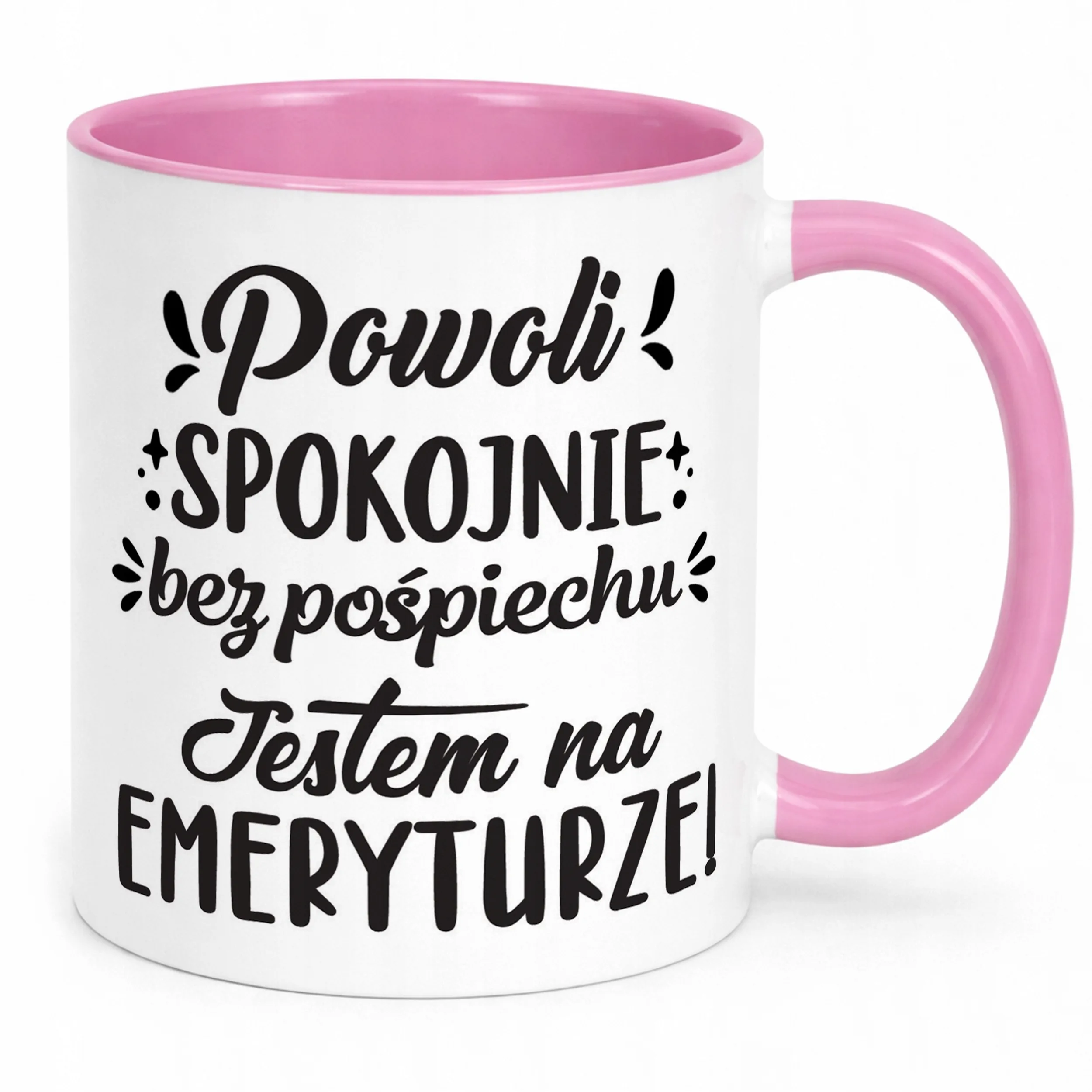 Kubek Różowy z okazji Emerytury Dla Emeryta Emerytki Prezent Upominek