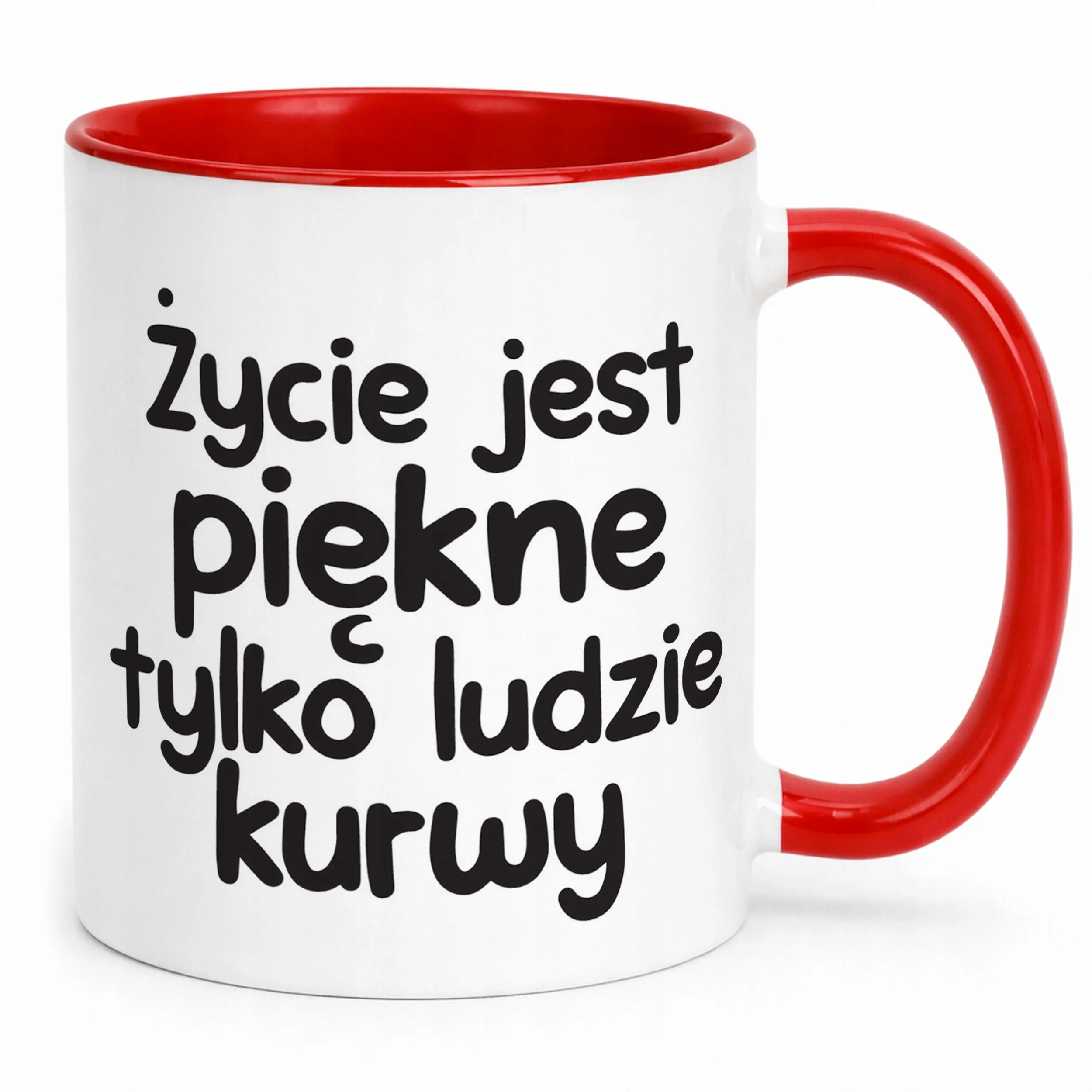 Kubek Czerwony Życie Jest Piękne Śmieszny Zabawny Prezent