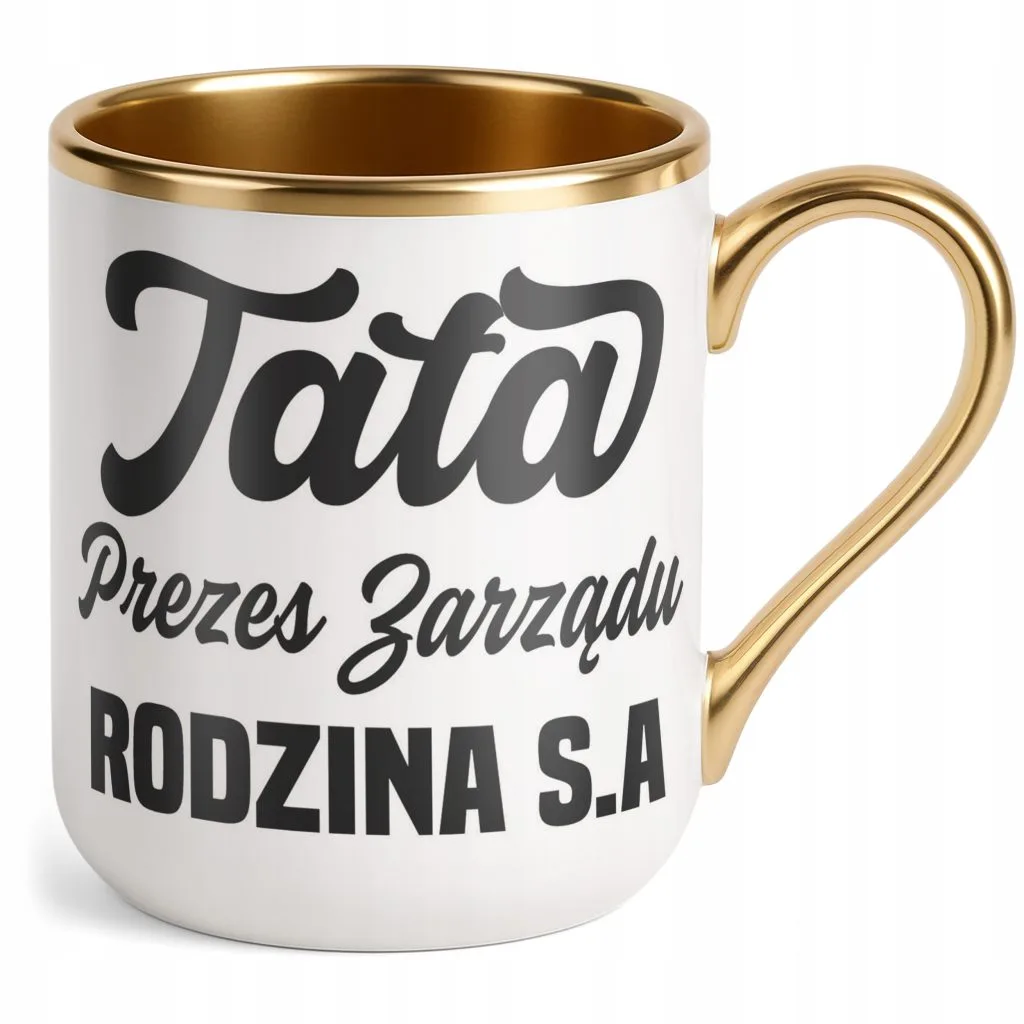 Kubek Premium Złoty Dzień Ojca Dla Taty Prezes Zarządu Rodzina Prezent
