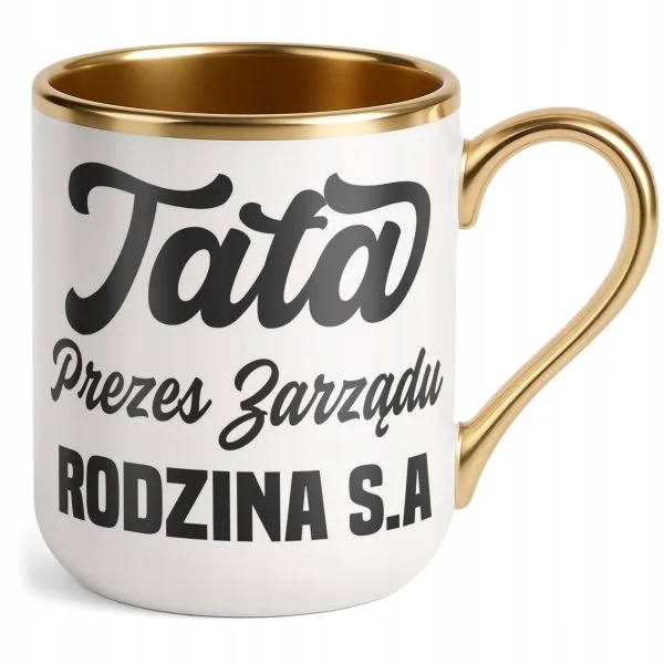 Kubek Premium Złoty Dzień Ojca Dla Taty Prezes Zarządu Rodzina Prezent