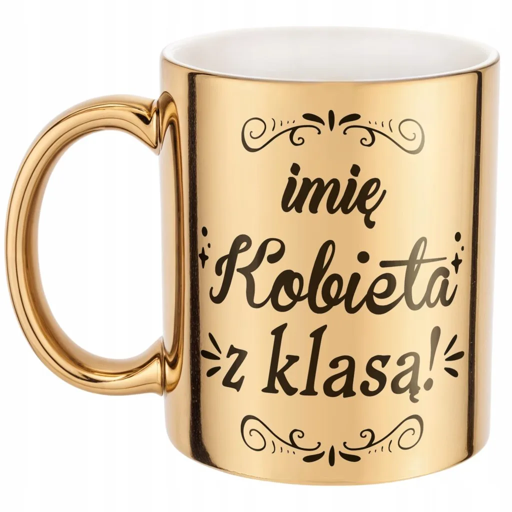 Złote Kubek prezent Personalizowany Dzień Kobiet Kobieta z Klasą Prezent