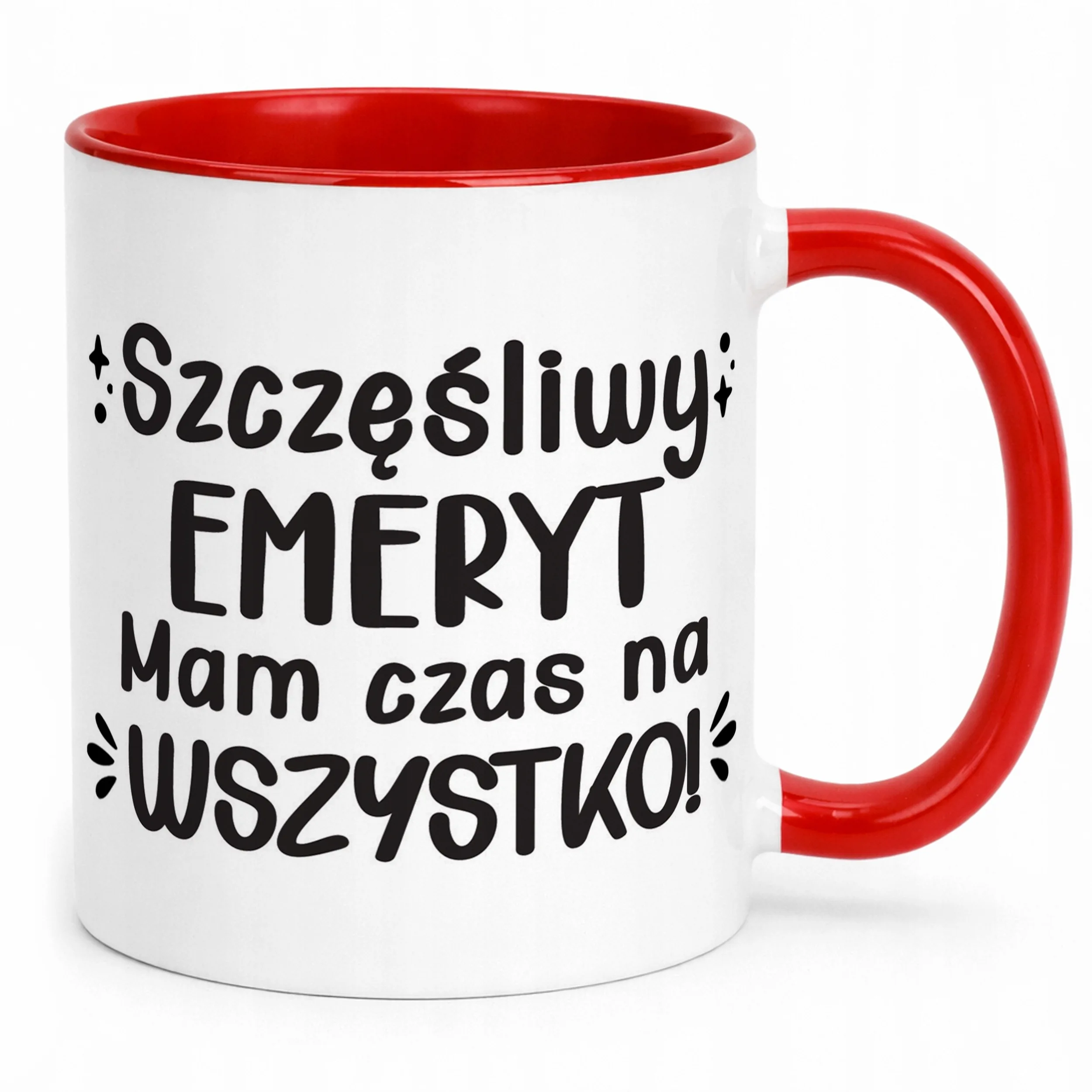 Kubek Czerwony z okazji Emerytury Dla Emeryta Prezent Upominek