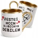 Kubek Premium Złoty Personalizowany Na Walentynki Kocham Cię Prezent