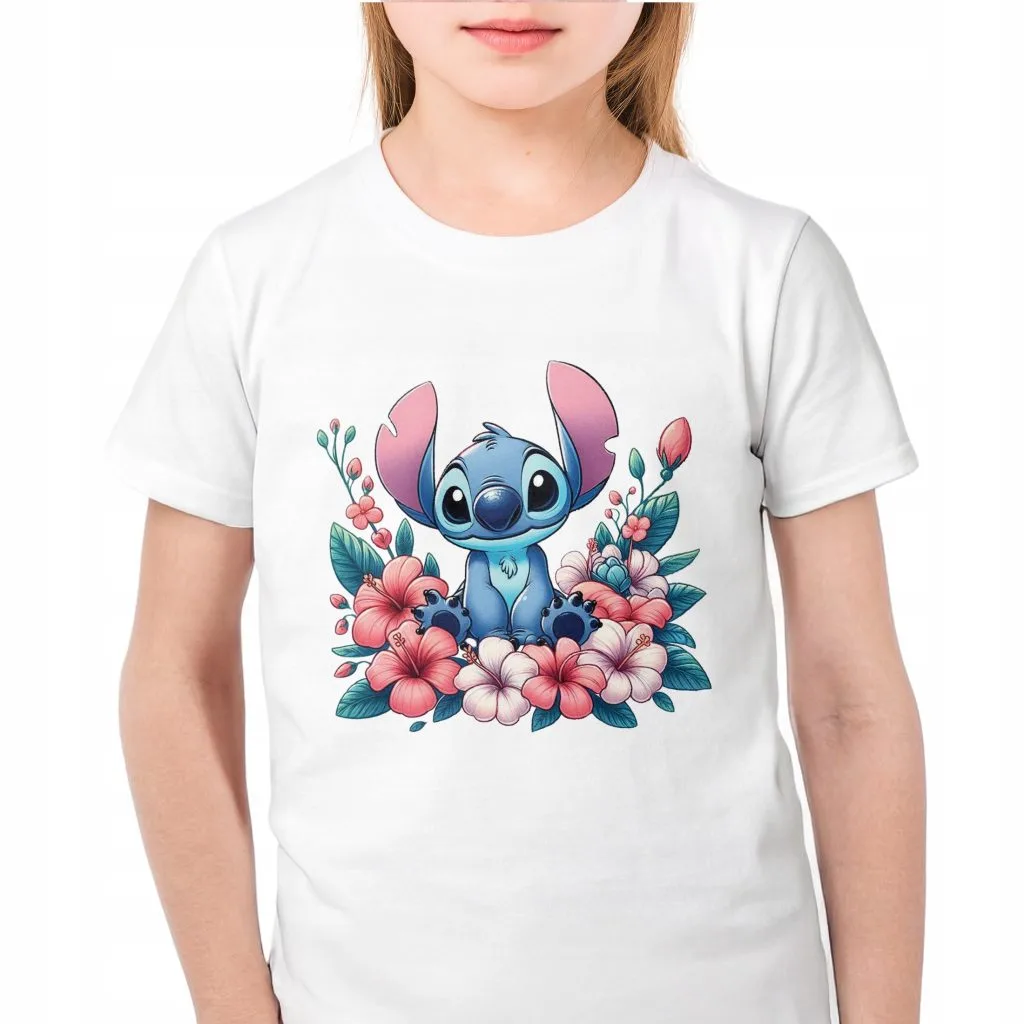 Koszulka biała dziecięca Stitch Lilo i Stich Dla Fanów Bajki