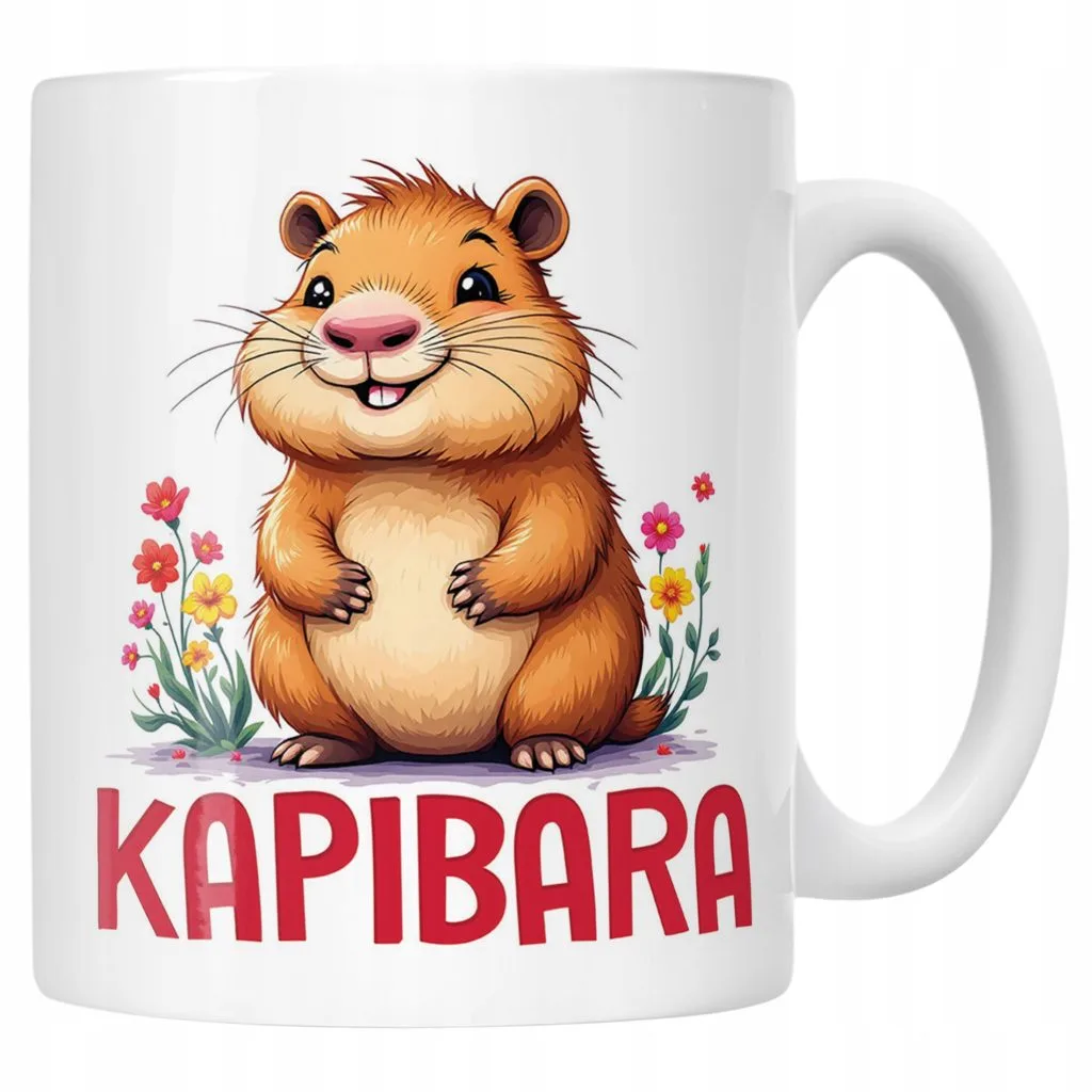 Kubek ceramiczny Kapibara Capybara Zwierzak Słodki Dla Dzieci Prezent