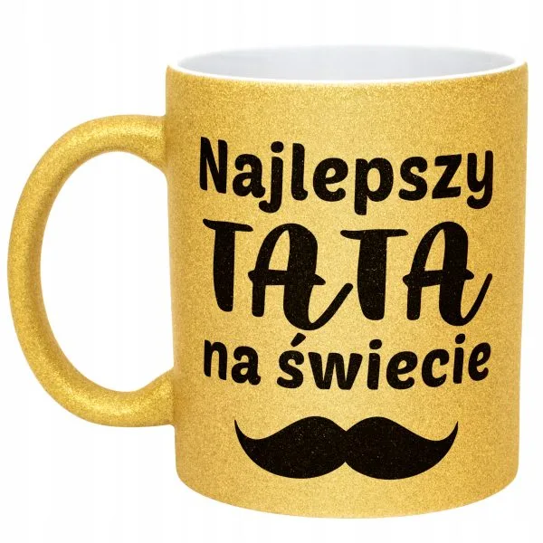 Złoty kubek brokatowy Dzień Ojca Dla Taty Najlepszy Tata Na Świecie