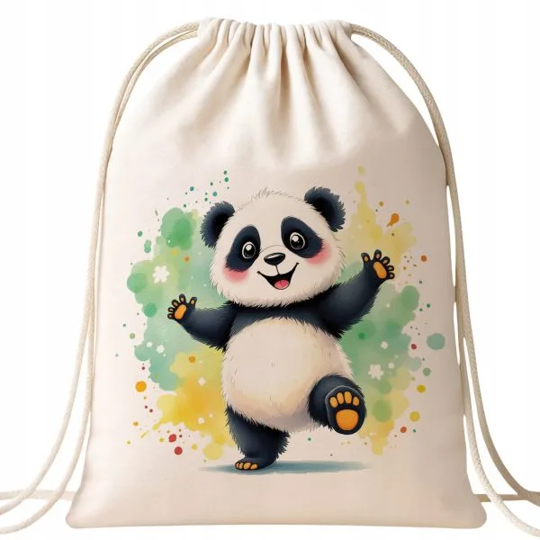 Plecak bawełniany Panda Zwierzak Dla Dzieci Słodki