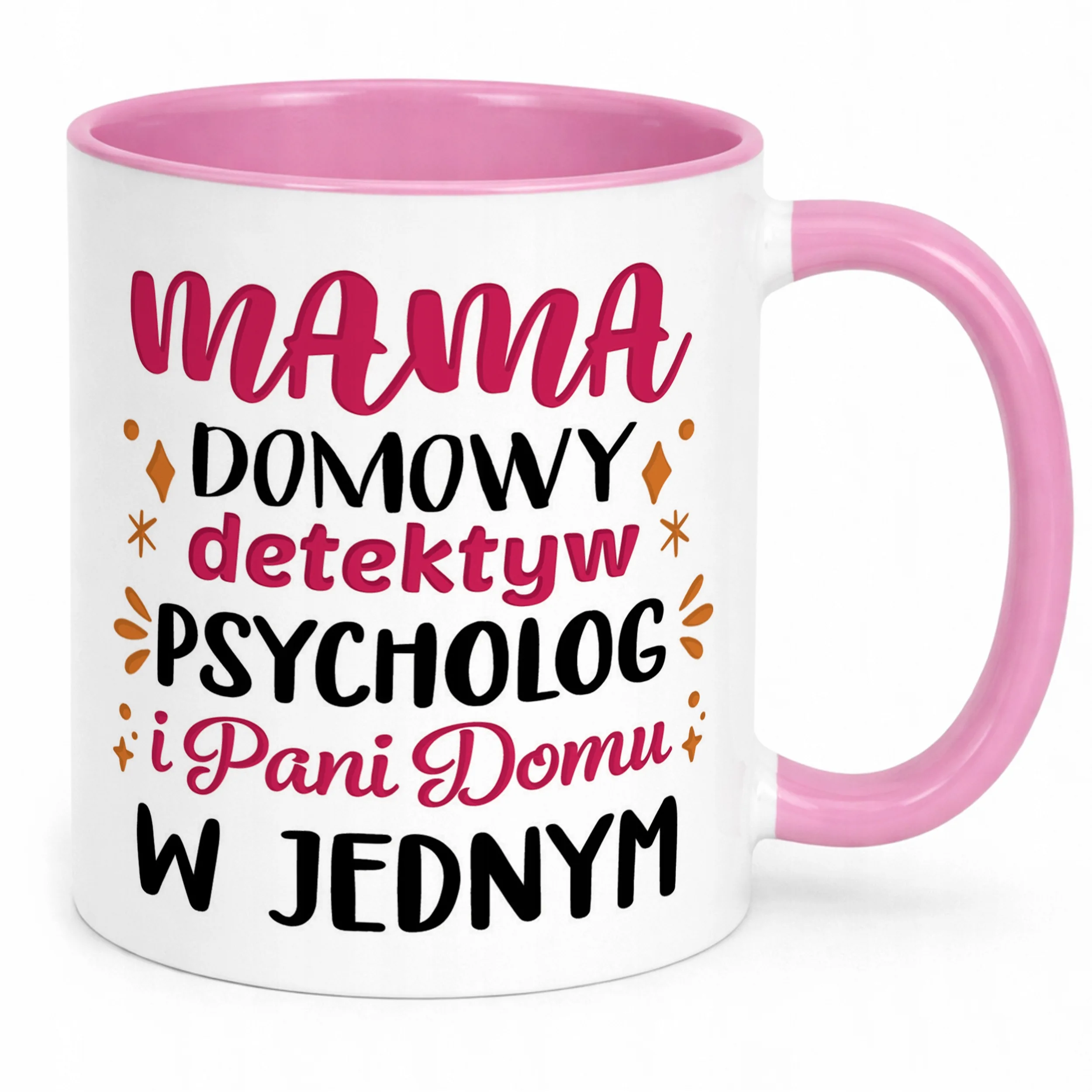 Kubek Różowy Dzień Matki Dla Mamy Prezent Domowy Detektyw Psycholog