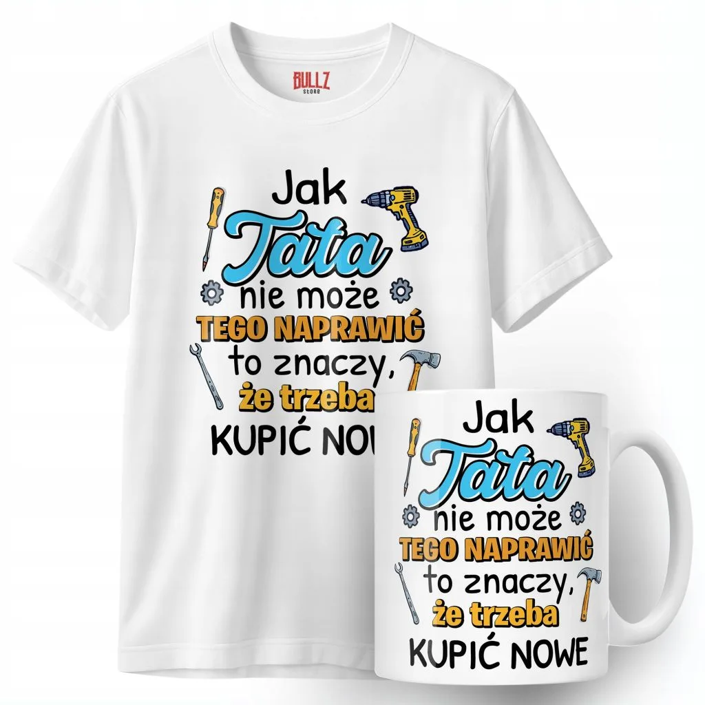 Zestaw Kubek + Koszulka Dzień Ojca Dla Taty Tata Majster Prezent