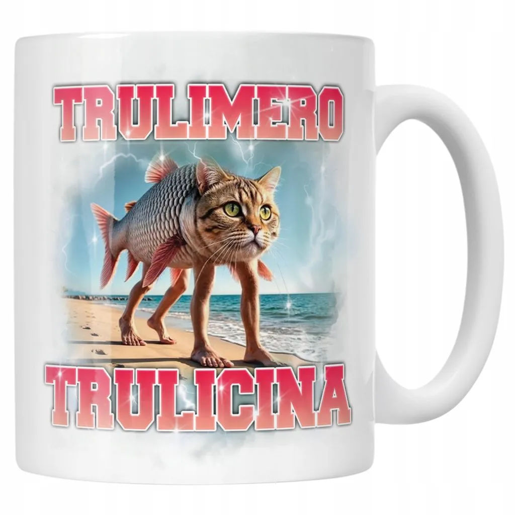 Kubek ceramiczny BRAINROT Trulimero Trulicina Memy Zabawny TikTok Viral