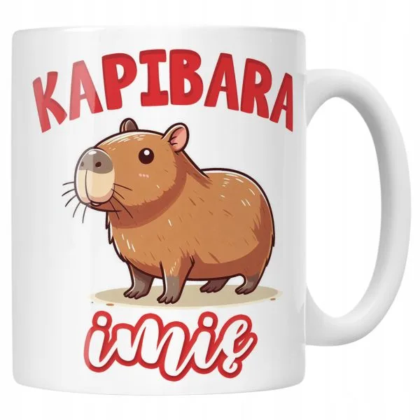Kubek ceramiczny personalizowany Kapibara Capybara Zwierzak Dla Dzieci