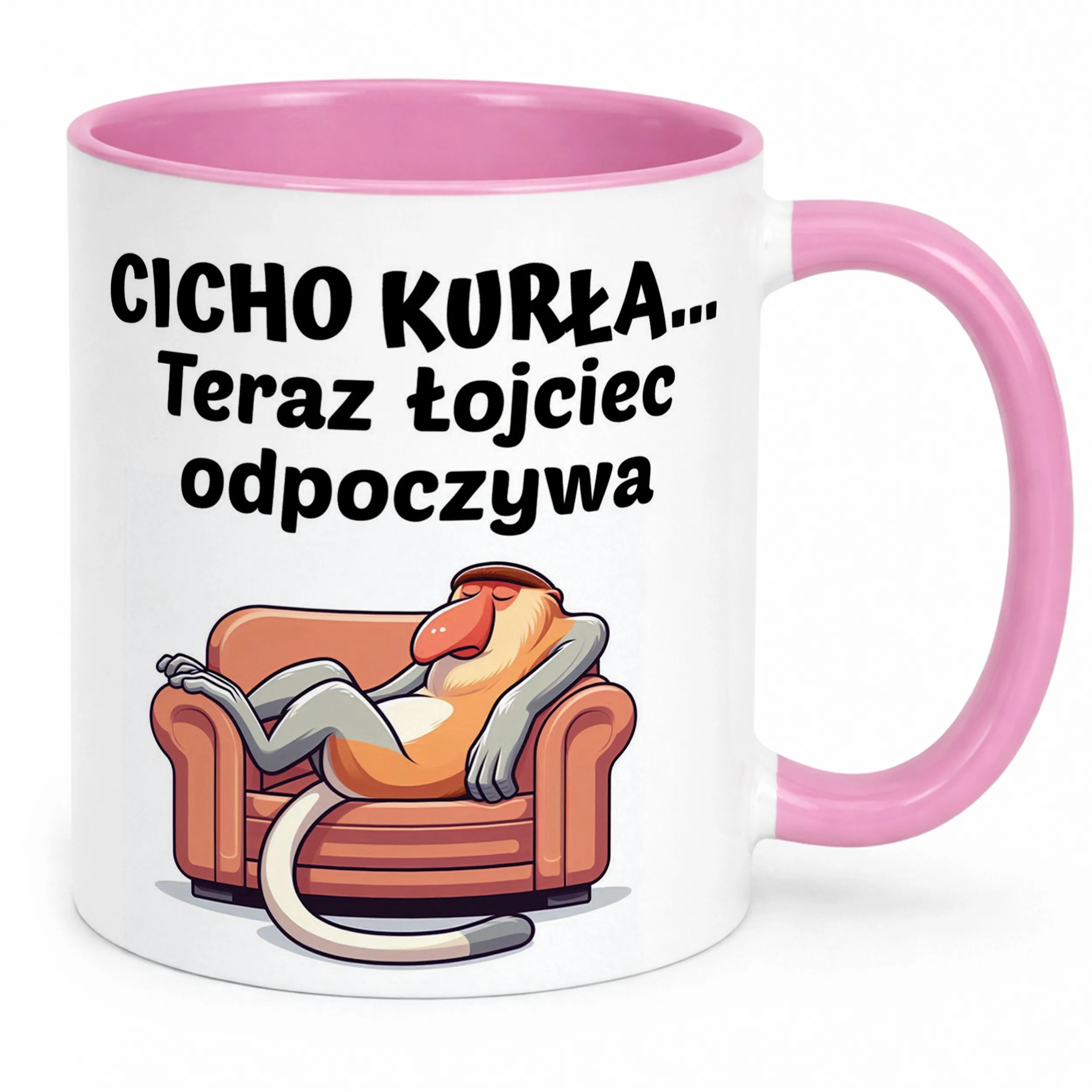 Kubek Różowy Dzień Ojca Dla Taty Łojciec Odpoczywa Nosacz Prezent